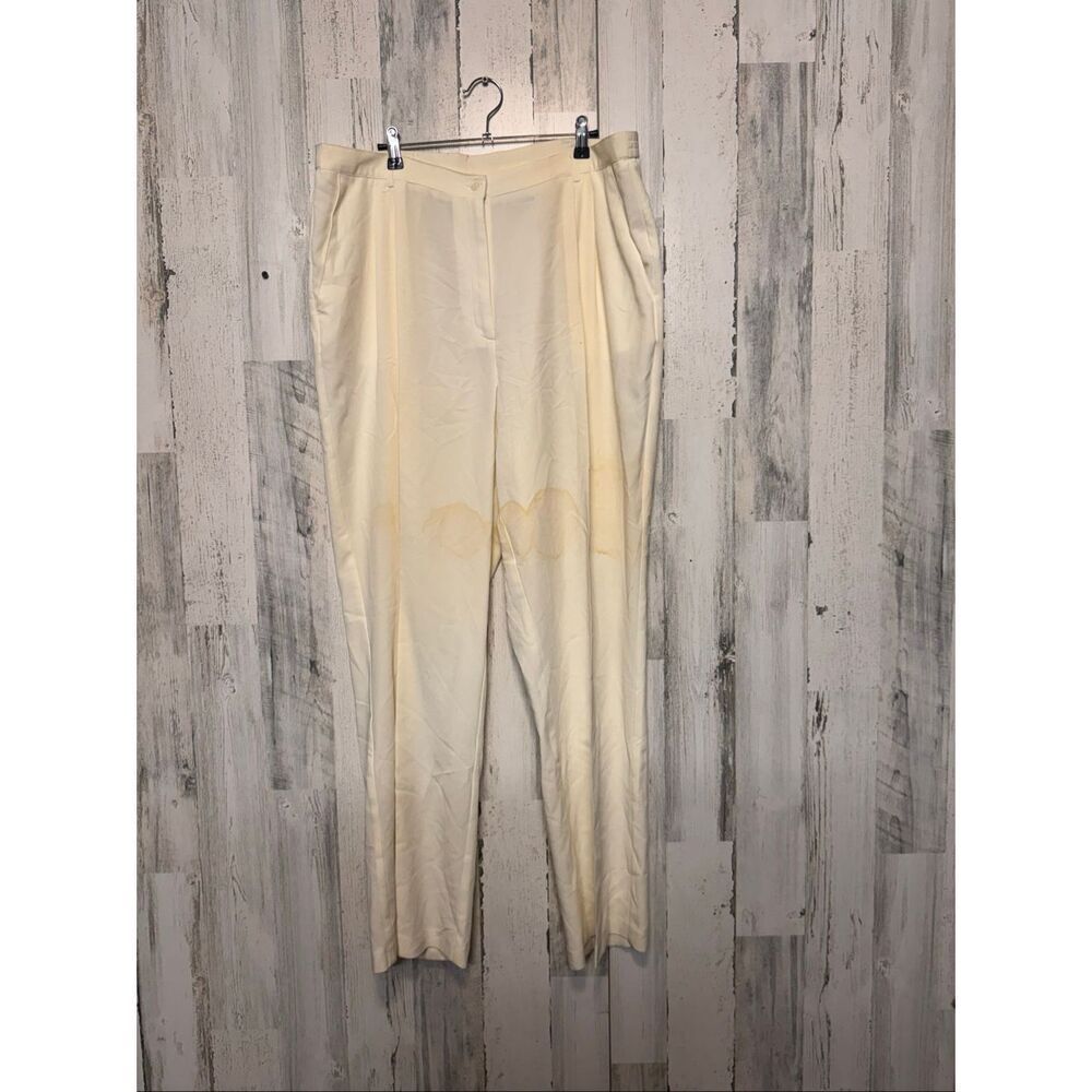 Liz Baker Tall Cream Dress Pants Women’s 20T High Rise Straight Leg Workwear